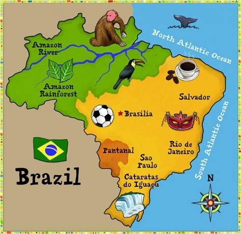 map of brazil for kids.